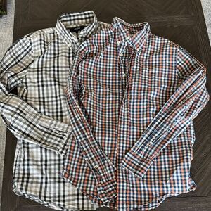 Jack Spade Casual Button Down Shirts, plaid, black, white, blue, orange, oxford
